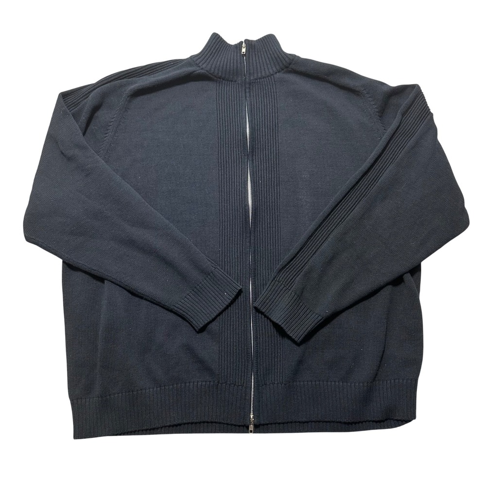 Wilke Rodriguez Men's 3X Black 100% Cotton Quarter Zip‎ Sweater mock neck preppy